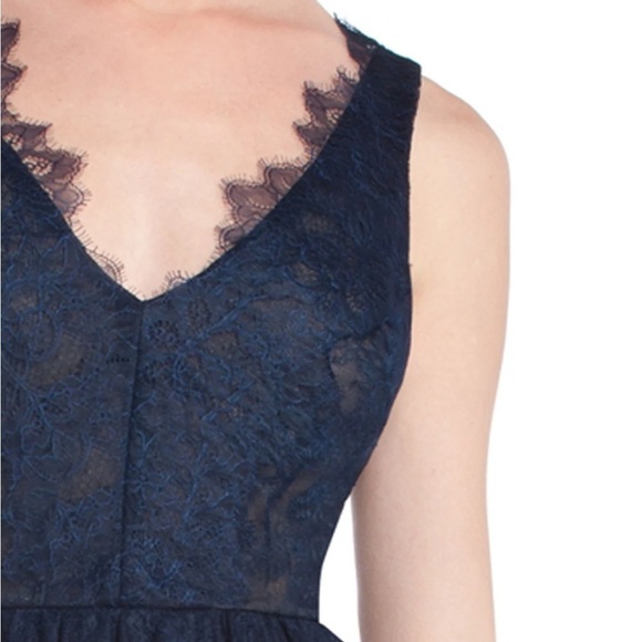 BCBGMAXAZRIA Navy Blue Willa Lace Cocktail Mini Dress Sz Small - Picture 6 of 17